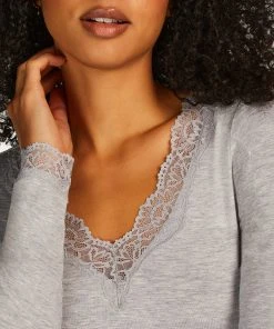 Langärmeliges Pyjama-Set Mit Spitze -Hunkemöller-Shop 201673 2