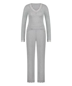 Langärmeliges Pyjama-Set Mit Spitze -Hunkemöller-Shop 201673 5