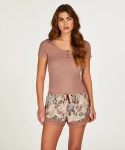 Kurzärmeliges Pyjama-Top Henley 10 Kurzärmeliges Pyjama-Top Henley -Hunkemöller-Shop 201711 3 1